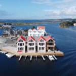 Porsholmen sett fra sør, dronebilde.